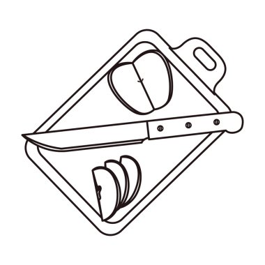 kesme tahtası bıçak elma hazırlama pişirme