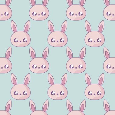 baş sevimli tavşan bebek kawaii tarzı desen