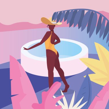 kadın yaz zaman tatil tasarım