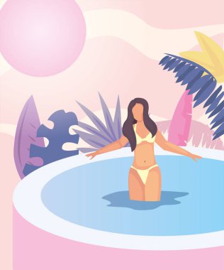 kadın yaz zaman tatil tasarım