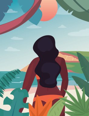 kadın yaz zaman tatil tasarım