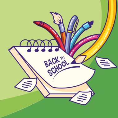 set kalemler ve boya fırçası ile dizüstü bilgisayar