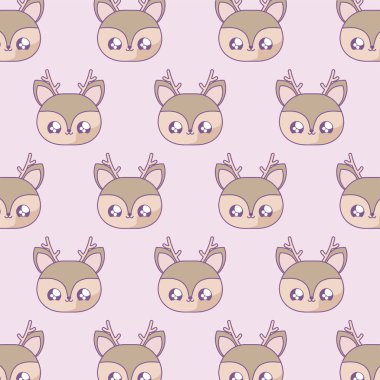 sevimli reindeer bebek kawaii tarzı desen