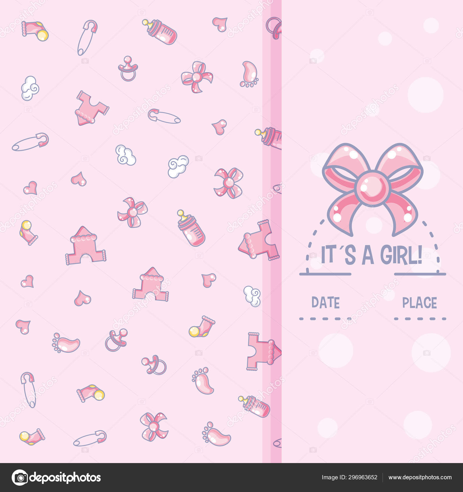 C Est Une Carte De Douche Bebe Fille Avec Motif D Objets Pour Fille Image Vectorielle Par Djv C Illustration C Est Une Carte De Douche Bebe Fille Avec Motif D Objets Pour Fille Image Vectorielle Par Djv C Illustration