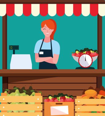 mağaza meyve tezgahı kiosk cepheile satıcı