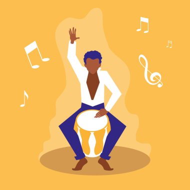 bongo davul sanatçıları oynayan adam