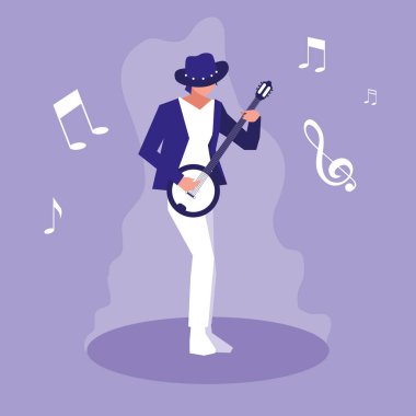 banjo müzisyen karakter oynayan adam