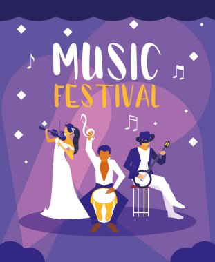 sanatçı grubu ile müzik festivali afişi