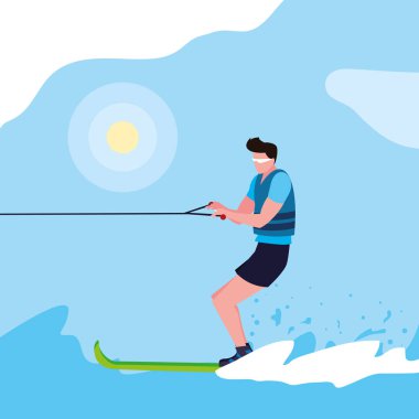 su kayağı yapan genç adam