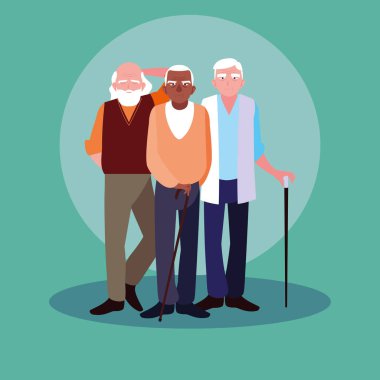 yaşlı erkek avatar karakter grubu