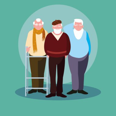 yaşlı erkek avatar karakter grubu