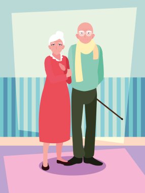 sevimli yaşlı çift avatar karakteri