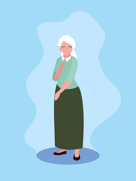 Roztomilý starý žena avatar charakter — Stockový vektor
