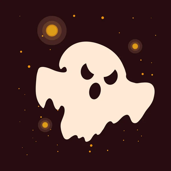 Fantasma di Halloween con volto horror — Vettoriale Stock