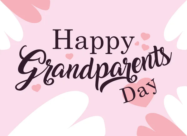 С днем бабушки и дедушки постер с рисунком сердца — стоковый вектор