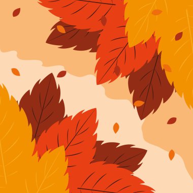 yaprak desenli merhaba sonbahar afişi