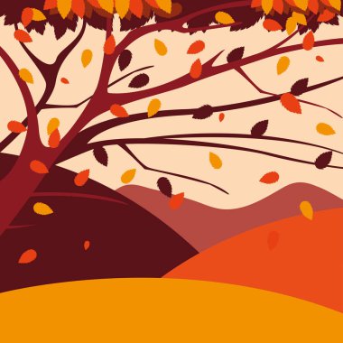 ağaç bitki ve peyzaj ile merhaba sonbahar afiş