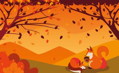 sincap ve fındık ile merhaba sonbahar afiş