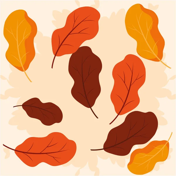 Bonjour affiche d'automne avec motif de feuilles — Image vectorielle