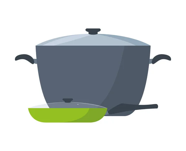 Casserole et casserole préparation cuisine — Image vectorielle