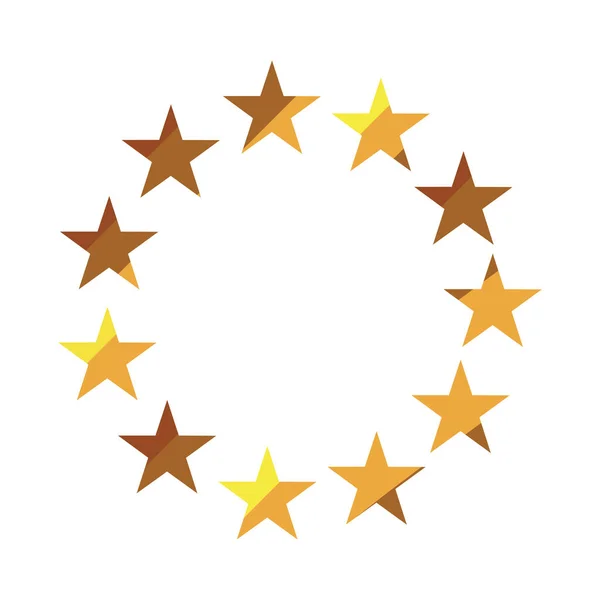 Couronne dorée étoiles emblème conception — Image vectorielle
