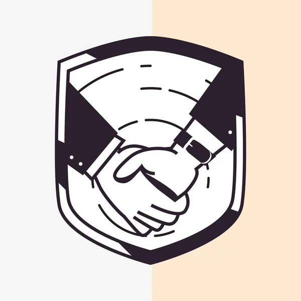 Ikona handshake s plochým návrhem obrázku — Stockový vektor