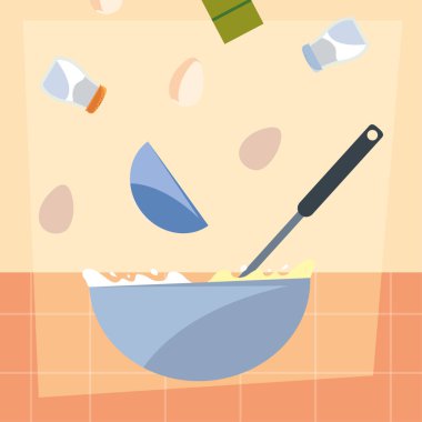 kase kaşık yumurta tuz hazırlama pişirme