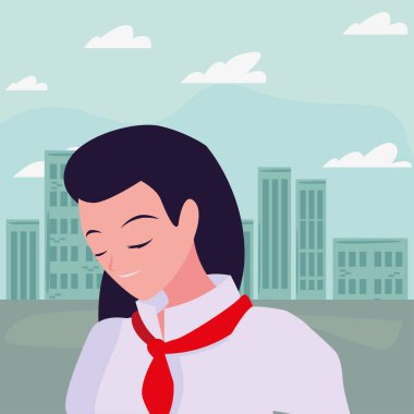 üniformalı kadın şef karakteri