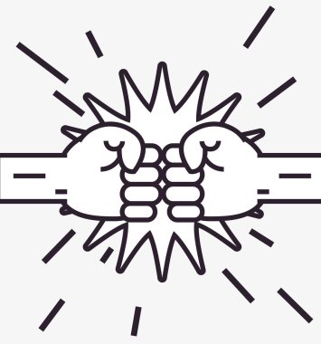 el sıkışma simgesi düz tasarım görüntüsü