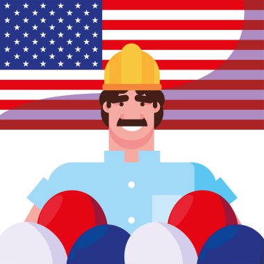 düz tasarım insanlar mutlu emek günü