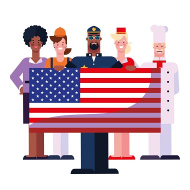 düz tasarım insanlar mutlu emek günü