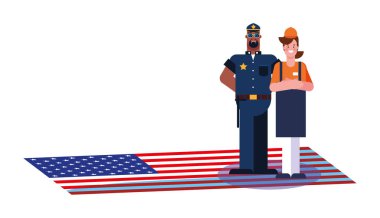 düz tasarım insanlar mutlu emek günü