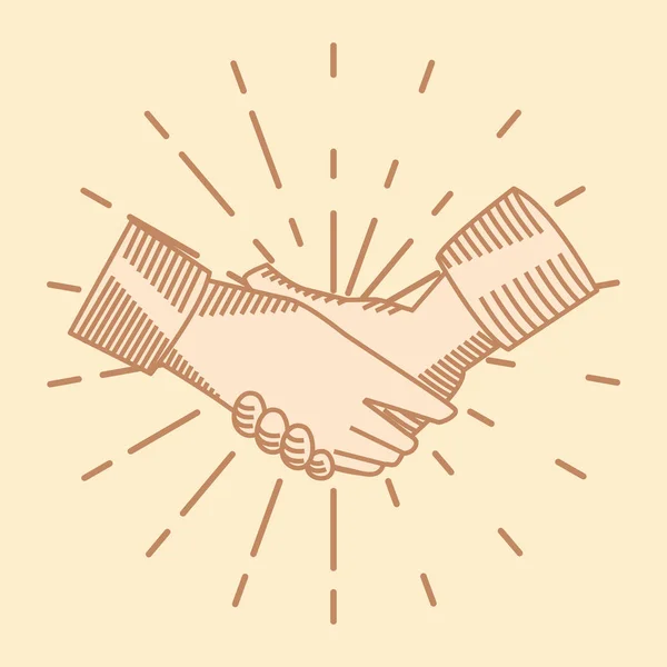 Handshake-Symbol flaches Design-Image — Stockvektor