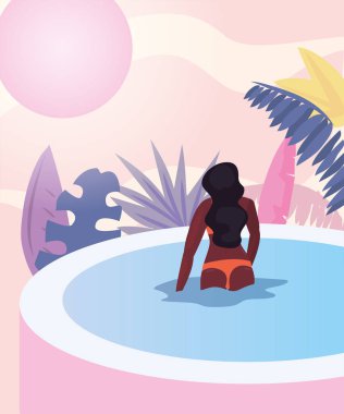 kadın yaz zaman tatil tasarım