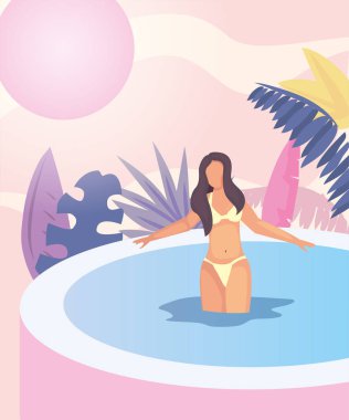 kadın yaz zaman tatil tasarım