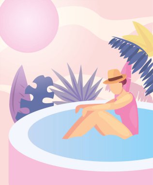 kadın yaz zaman tatil tasarım