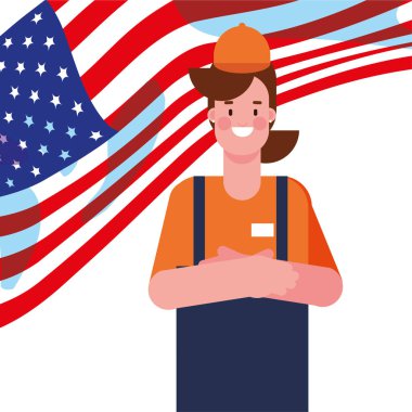 düz tasarım insanlar mutlu emek günü