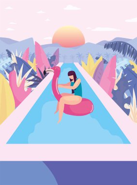 kadın yaz zaman tatil tasarım