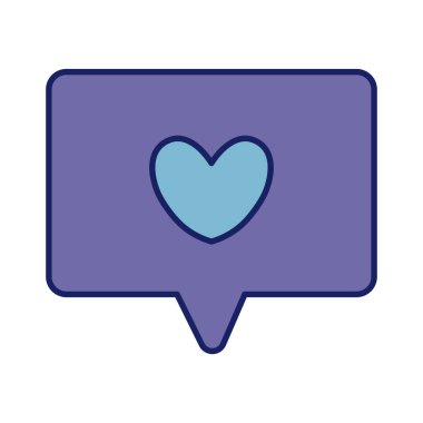 kalp izole ikonu ile konuşma kabarcığı