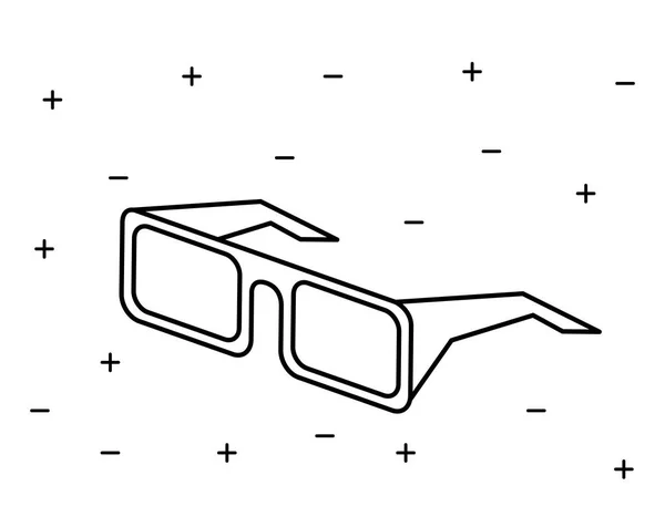 Eyeglasögon Cinema 3D isolerad ikon — Stock vektor