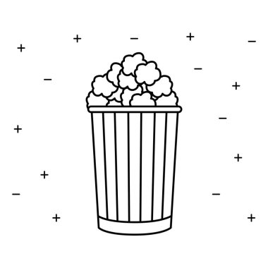 sinema lezzetli patlamış mısır izole simgesi