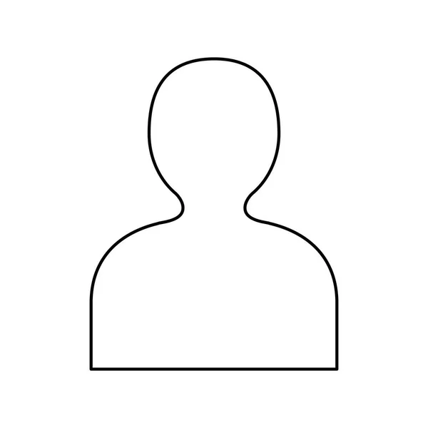 Silhouette personne avatar isolé icône — Image vectorielle