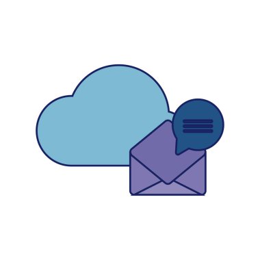 bulut bilgi işlem ve konuşma balonu ile zarf