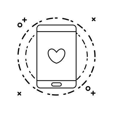 ekranda kalp ile akıllı telefon cihazı