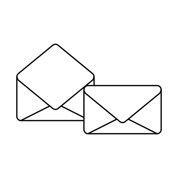 Sobres de correo abierto y cerrado icono aislado — Vector de stock