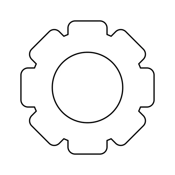 Gear pinion machine isolated icon — Stock Vector