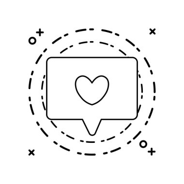 kalp izole ikonu ile konuşma kabarcığı