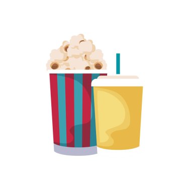 patlamış mısır ile konteyner içecek içecek