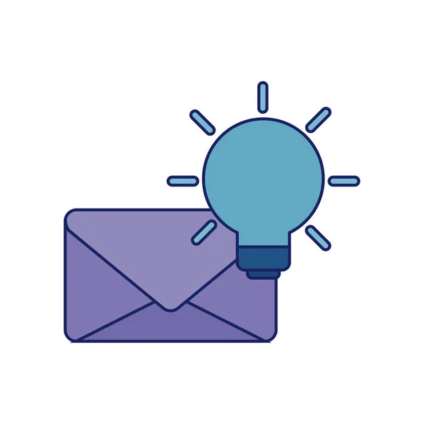 Poštovní obálky s žárovkou — Stockový vektor
