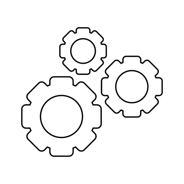 Kugg hjuls drev maskin isolerad ikon — Stock vektor